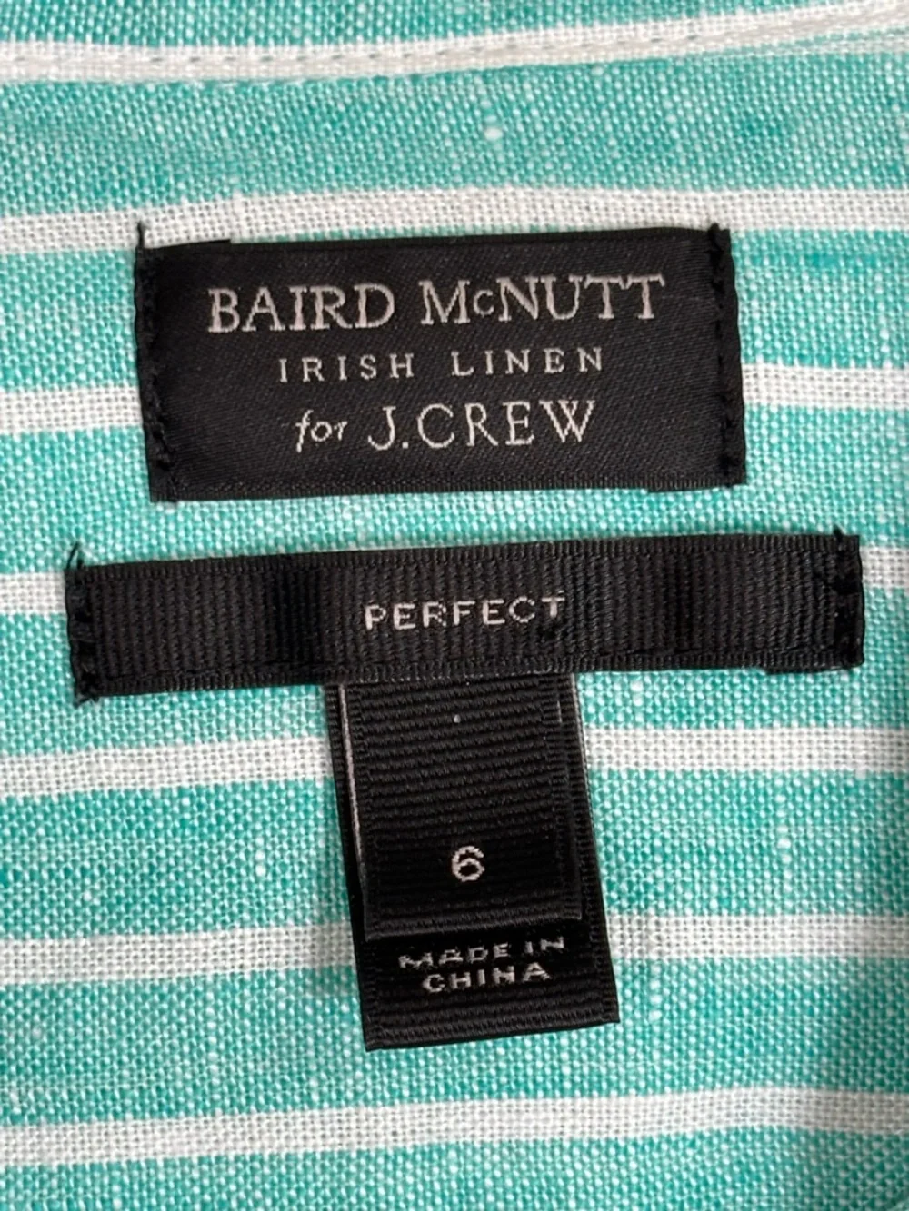J Crew Blue Baird McNutt 100% Irish Linen Long Sleeve Button Up Shirt Sz 6